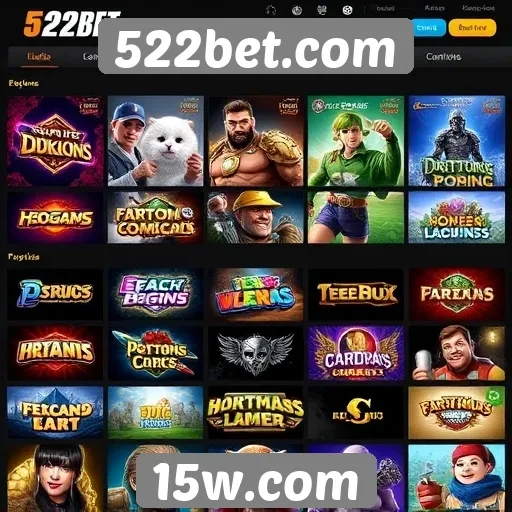 Análise da variedade de jogos disponíveis no 522bet.com